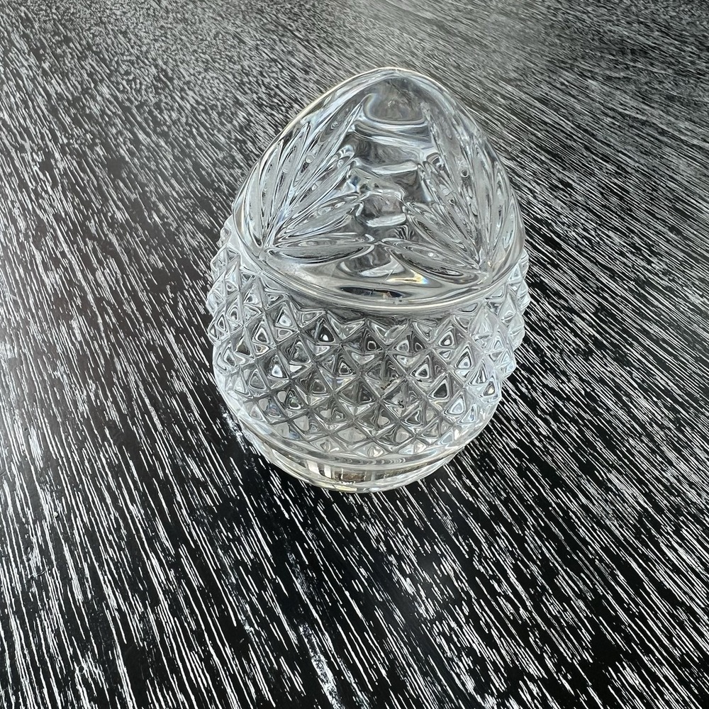 Vintage Lead Crystal Egg Shape Glass Paperweight Made‎ In France
